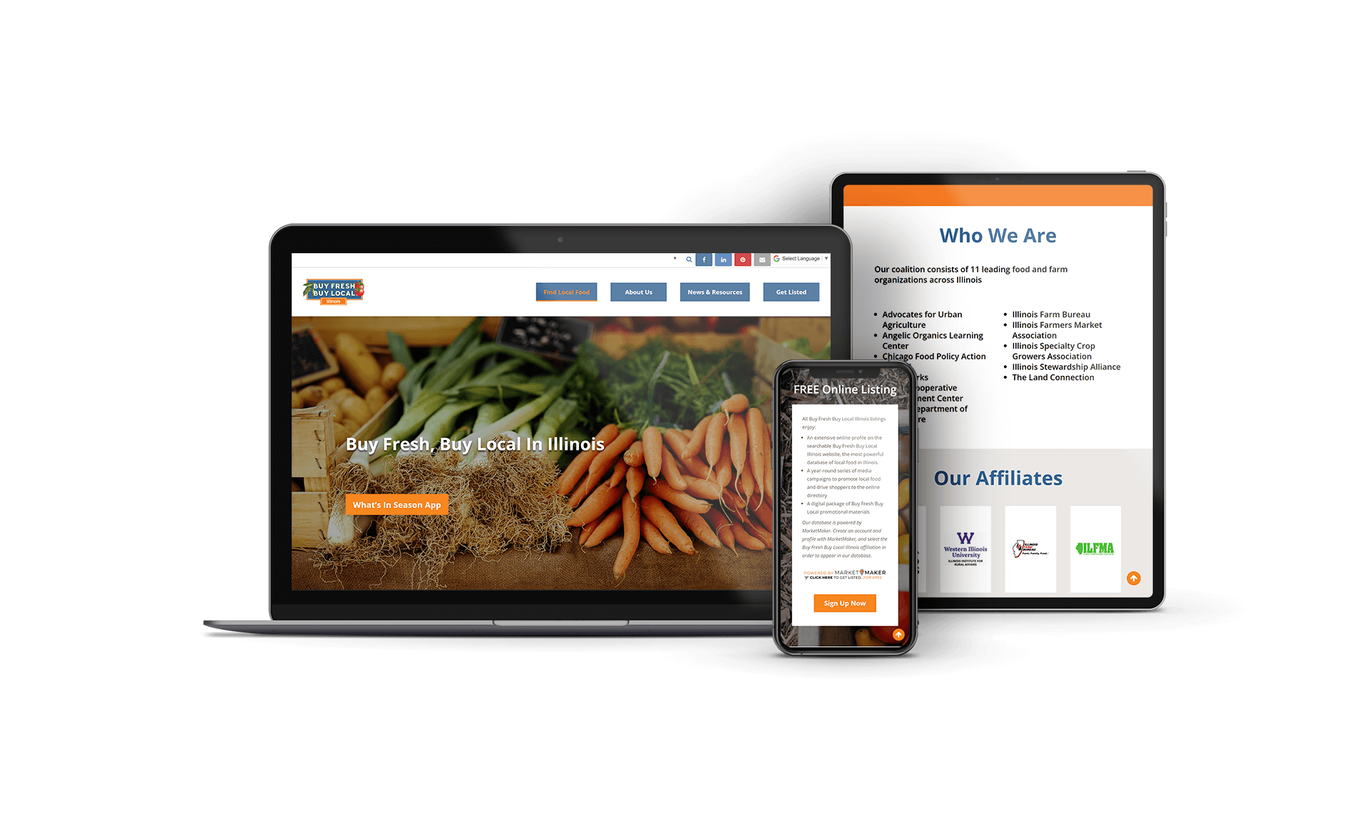 Illinois Farmer's Market Association Website Design